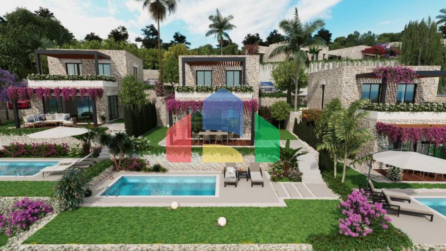 Вилла 4+1 с видом на море в Бодрум