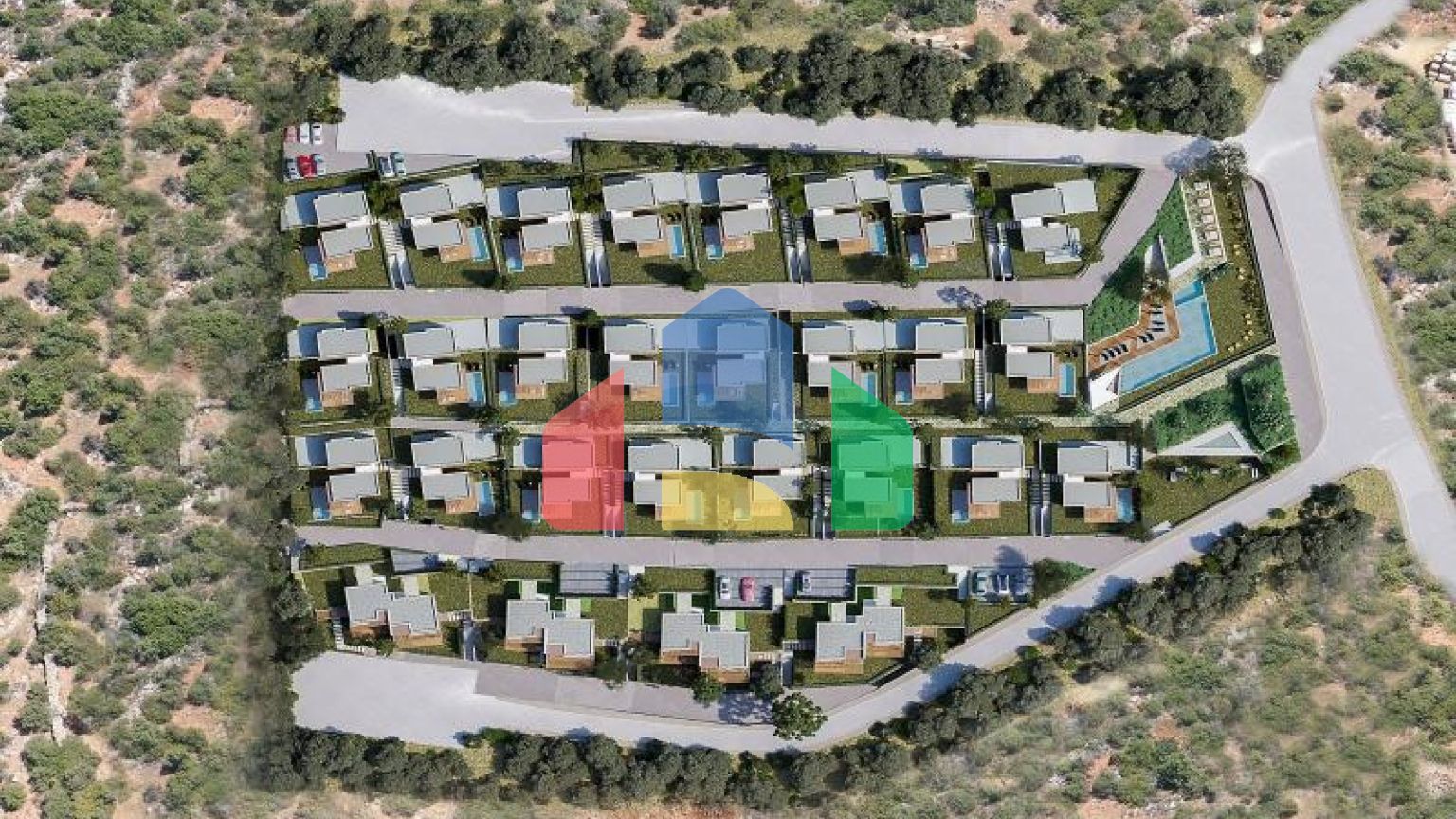 Вилла 4+1 с видом на море в Бодрум