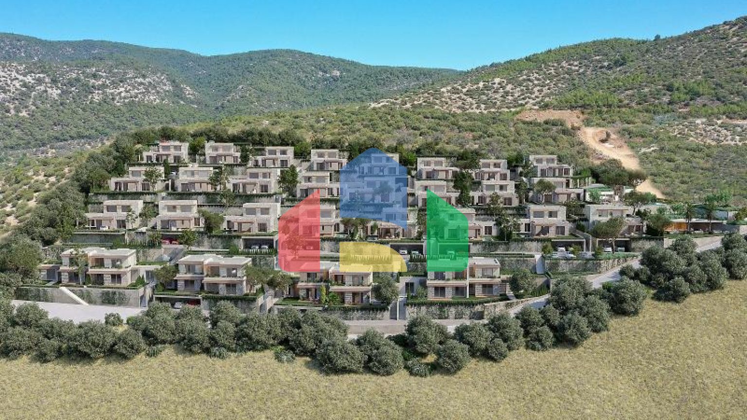 Вилла 4+1 с видом на море в Бодрум