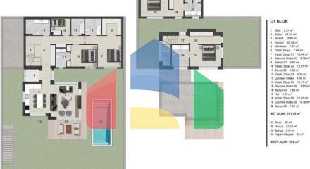 Вилла 4+1 с видом на море в Бодрум