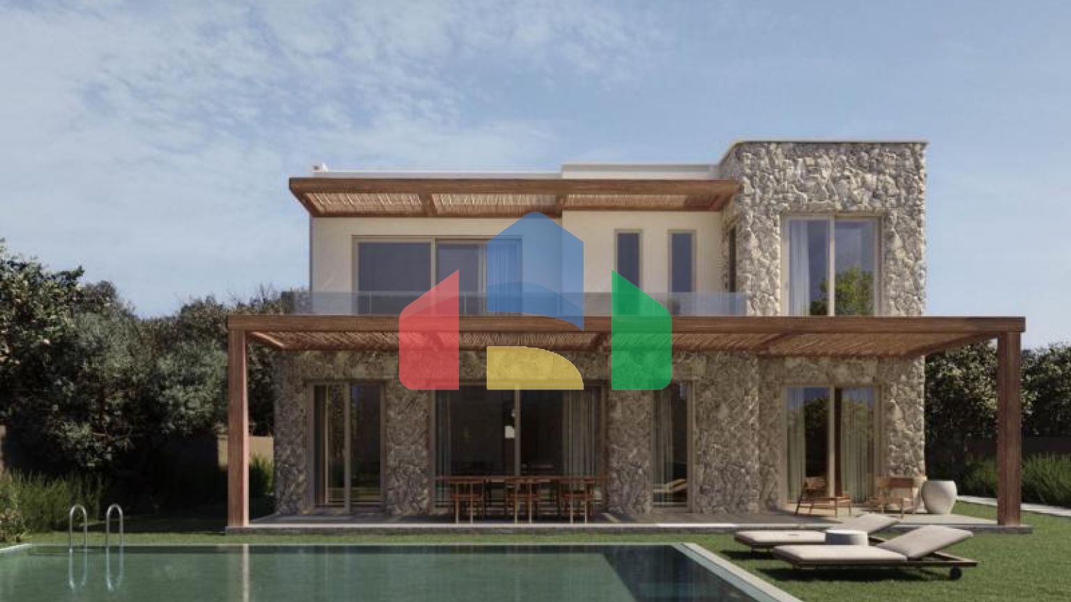 Вилла 3+1 с видом на море в Бодрум