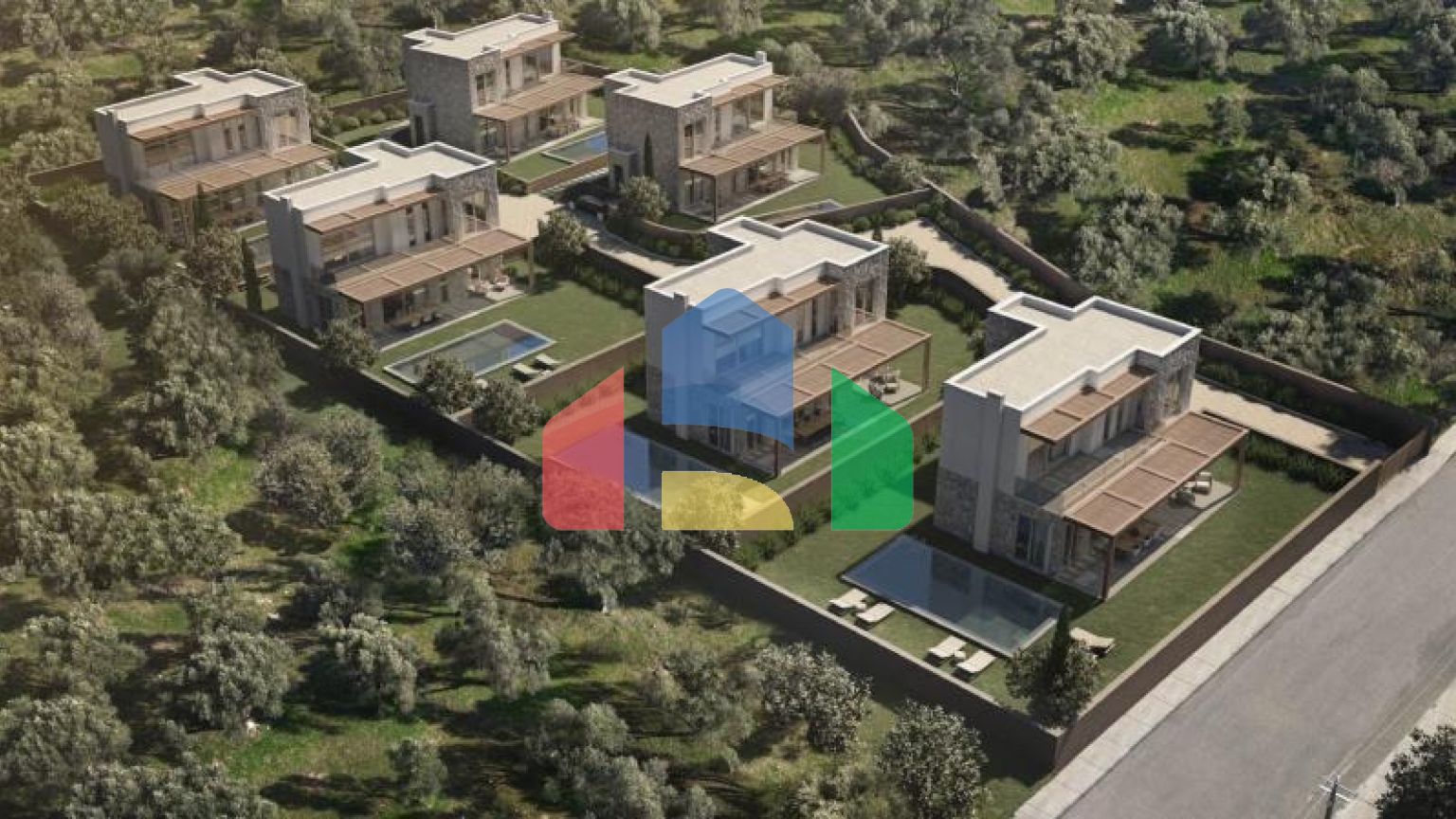 Вилла 3+1 с видом на море в Бодрум