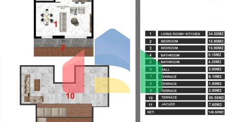Квартира 2 + 1 в Бодрум