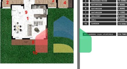 Квартира 2 + 1 в Бодрум