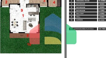Квартира 2 + 1 в Бодрум