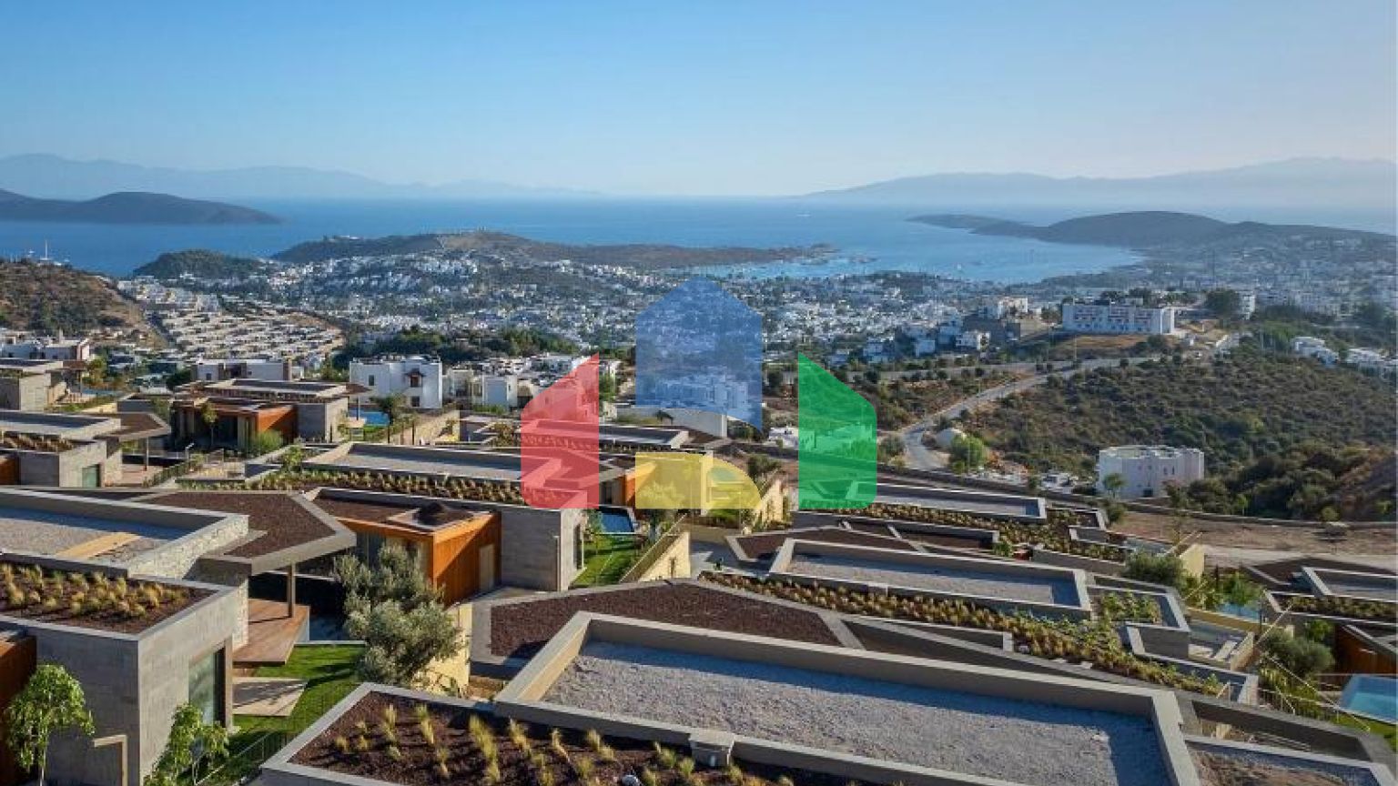 Вилла 5+2 с видом на море в Бодрум