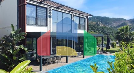 Вилла 5+1 с видом на море в Бодрум