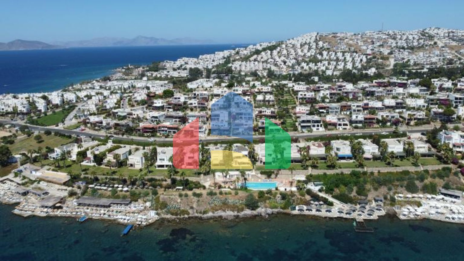 Вилла 7+1 с видом на море в Бодрум