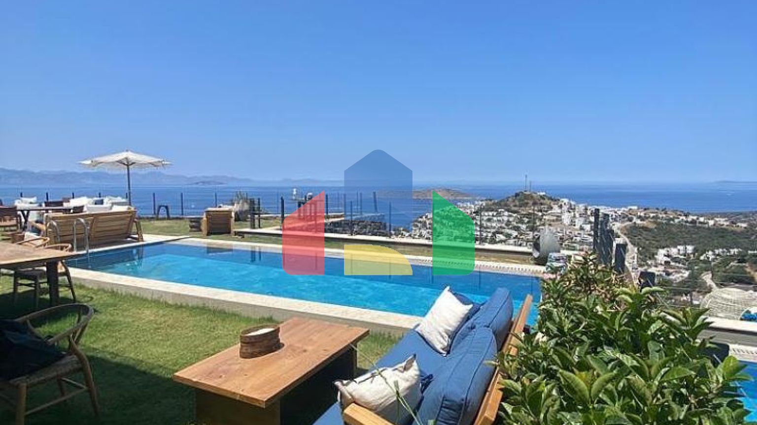 Вилла 5+1 с видом на море в Бодрум