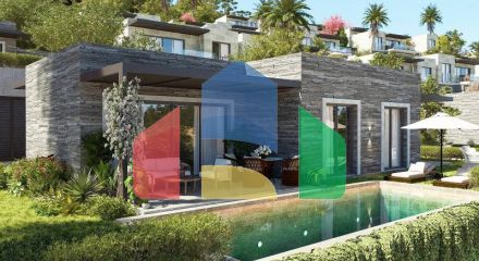 Вилла 5+1 с видом на море в Бодрум