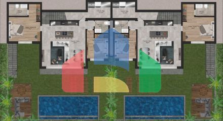 Вилла 5+1 с видом на море в Бодрум