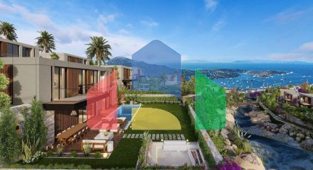 Вилла 4+1 с видом на море в Бодрум