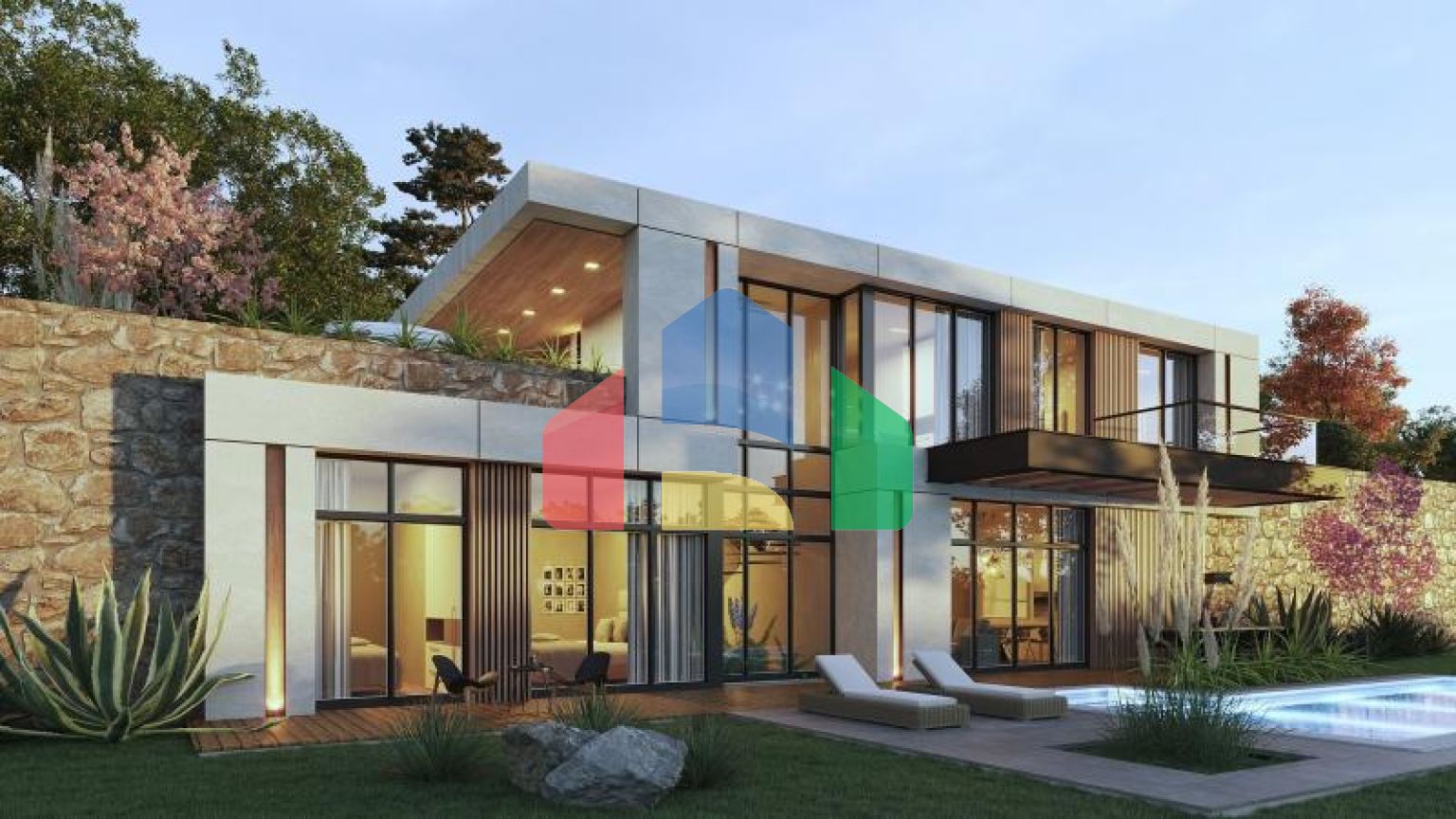 Вилла 4+1 с видом на море в Бодрум