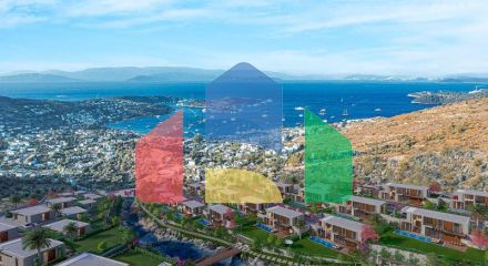 Вилла 4+1 с видом на море в Бодрум