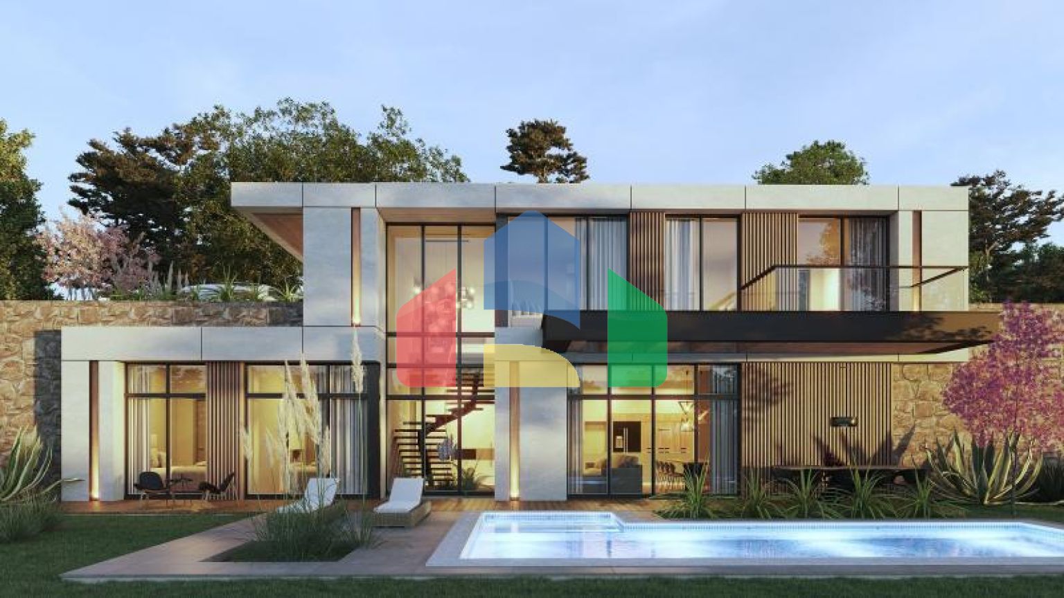 Вилла 4+1 с видом на море в Бодрум