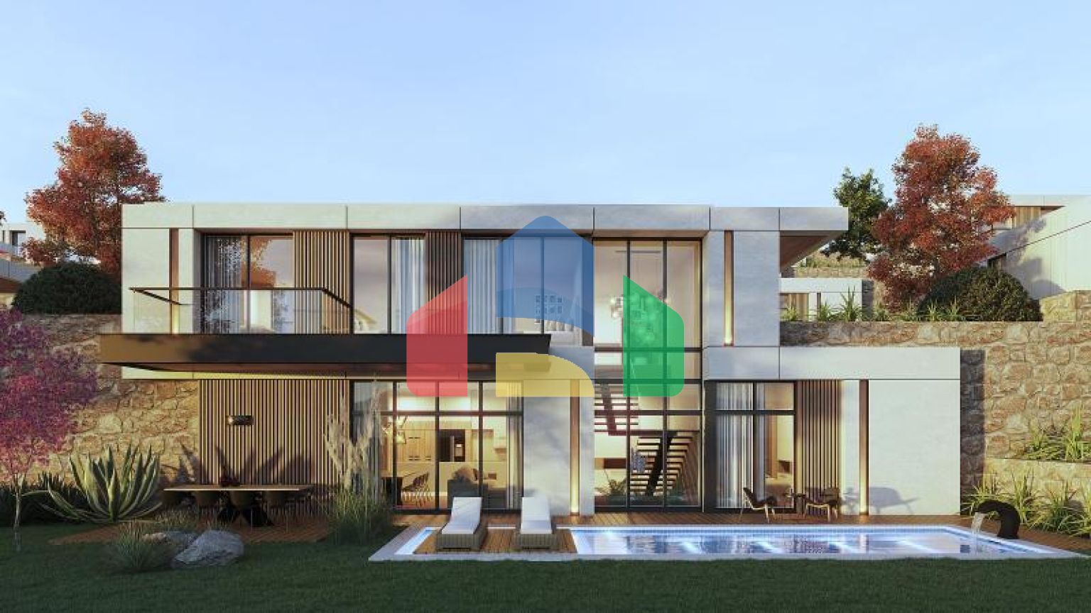 Вилла 4+1 с видом на море в Бодрум