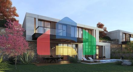 Вилла 4+1 с видом на море в Бодрум