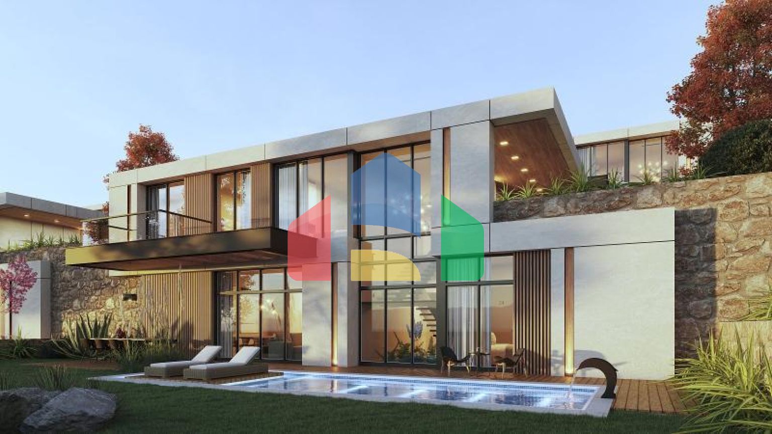 Вилла 4+1 с видом на море в Бодрум