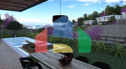 Вилла 4+1 с видом на море в Бодрум