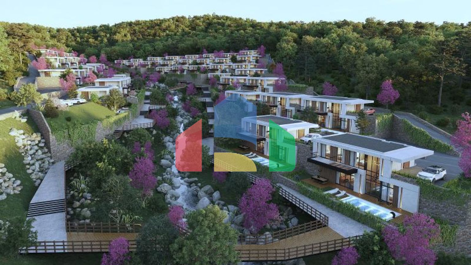 Вилла 4+1 с видом на море в Бодрум