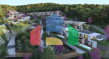 Вилла 4+1 с видом на море в Бодрум