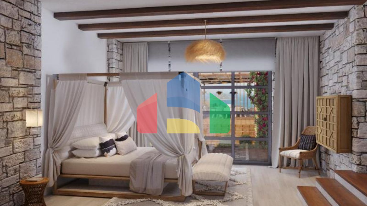 Вилла 4+3 с видом на море в Бодрум