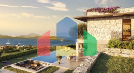 Вилла 4+1 с видом на море в Бодрум