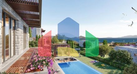 Вилла 4+1 с видом на море в Бодрум