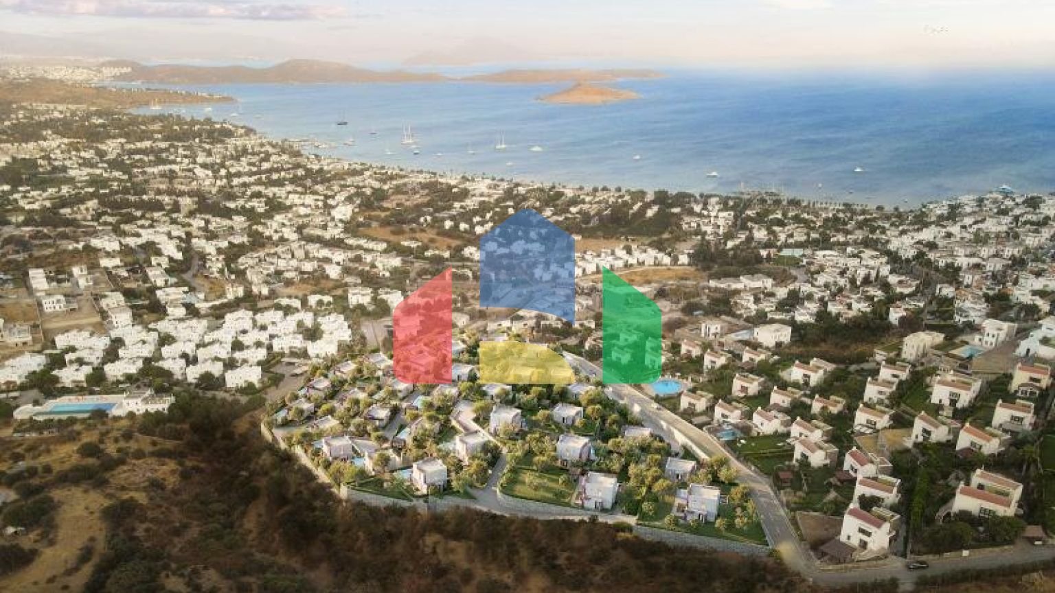 Вилла 4+1 с видом на море в Бодрум