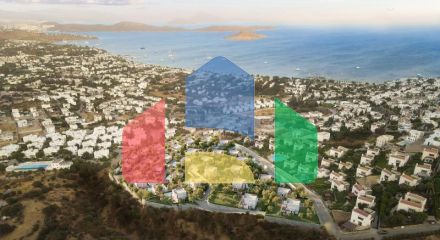 Вилла 4+1 с видом на море в Бодрум