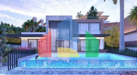 Вилла 4+1 с видом на море в Бодрум