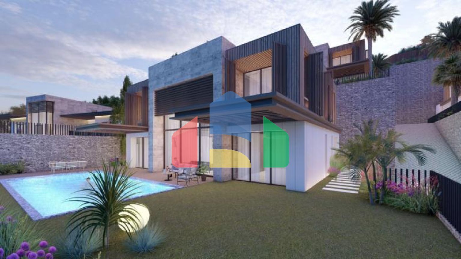 Вилла 4+1 с видом на море в Бодрум