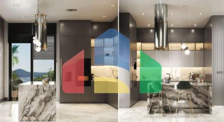 Вилла 4+1 с видом на море в Бодрум