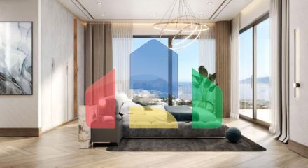 Вилла 4+1 с видом на море в Бодрум