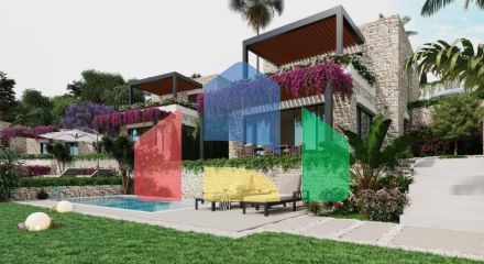 Вилла 3+1 с видом на море в Бодрум