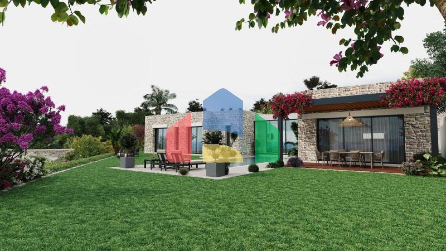 Вилла 3+1 с видом на море в Бодрум