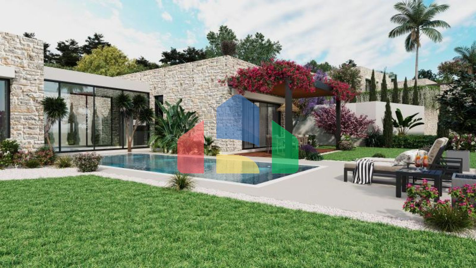 Вилла 3+1 с видом на море в Бодрум