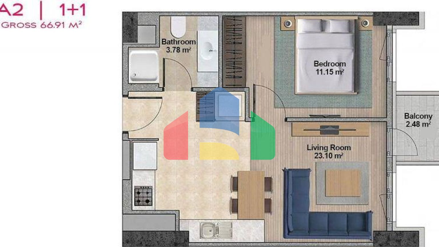 Квартира 4+1 с видом на море в Стамбуле