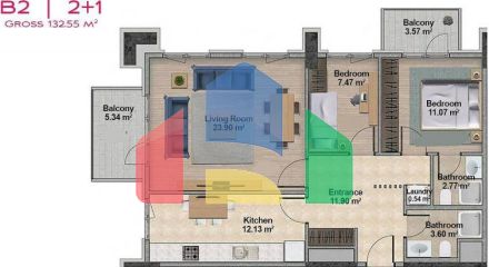 Квартира 4+1 с видом на море в Стамбуле