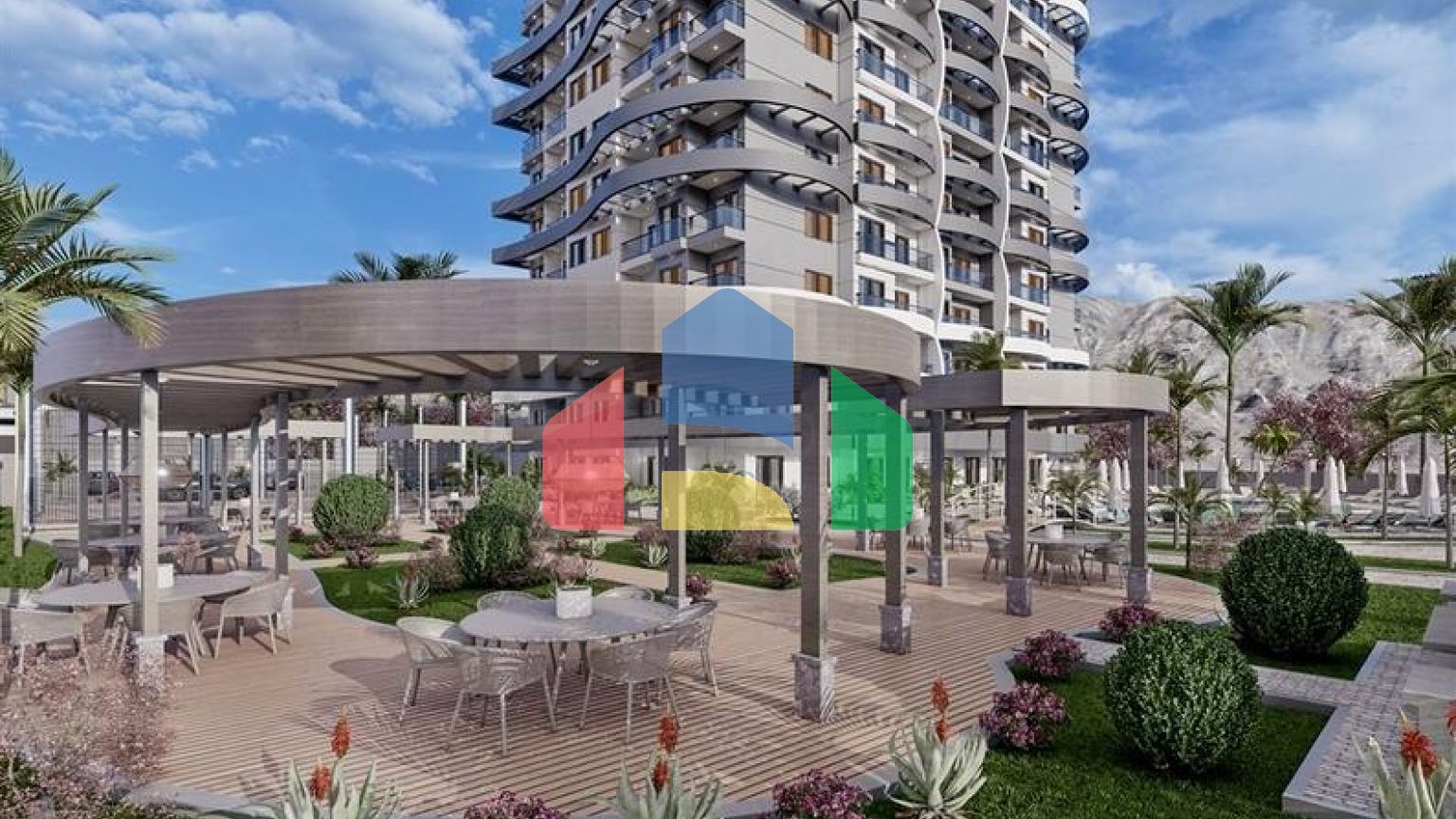 Квартира 1+1 в новом комплексе района Махмутлар