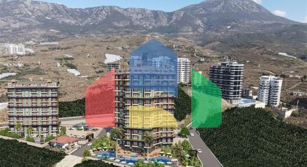 Апартаменты 1+1 в районе Махмутлар