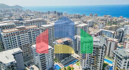Двокімнатна квартира в 600 м від моря в центрі Аланії