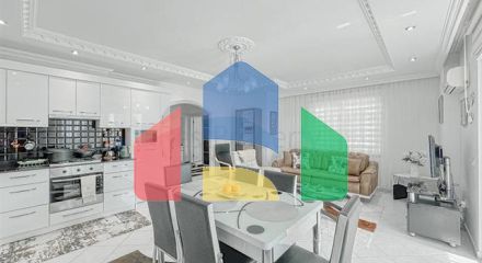 Квартира 2+1 свидом на море и горы в районе Махмутлар