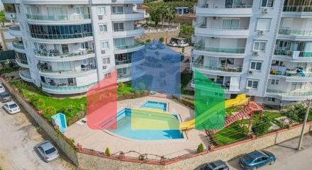 Квартира 2+1 свидом на море и горы в районе Махмутлар