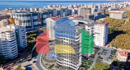 Квартира 1 + 1 в споруджуваному комплексі преміум класу в районі Махмутлар
