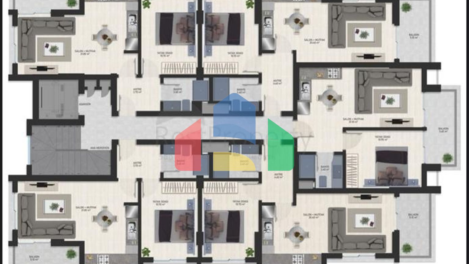 Бутик – комплекс в Махмутларе в 800 м от моря