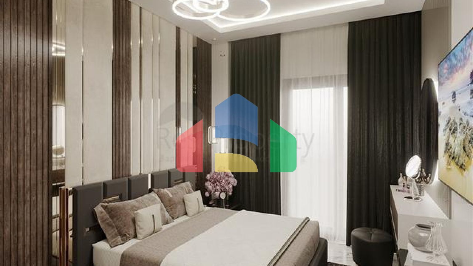 Квартира планировкой 1+1 в строящемся доме района Махмутлар