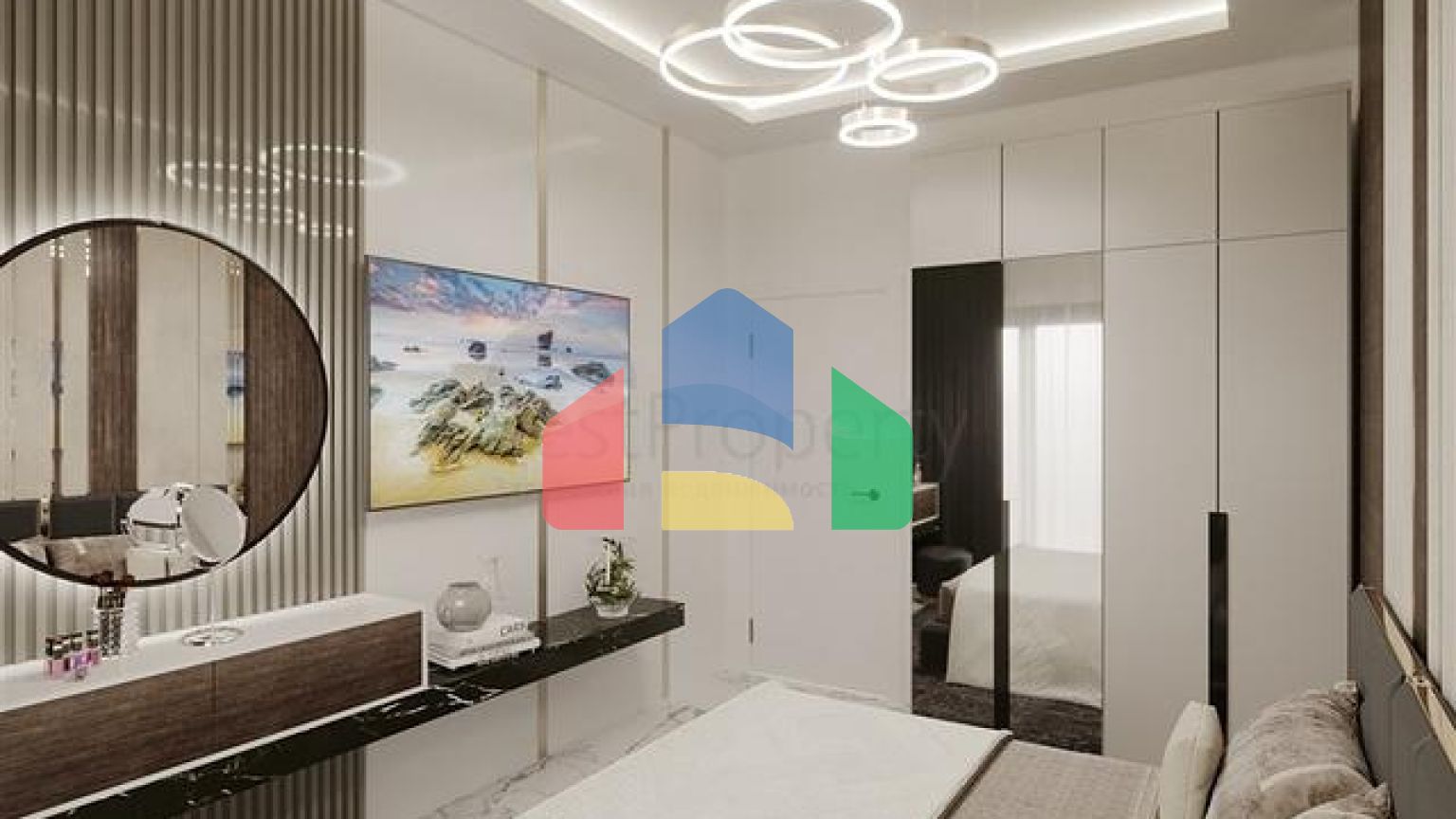 Квартира планировкой 1+1 в строящемся доме района Махмутлар