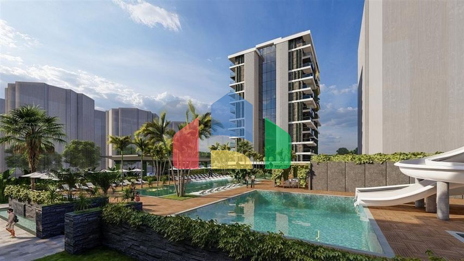 Квартира 1+1 на первой береговой линии в комплексе со всей инфраструктурой