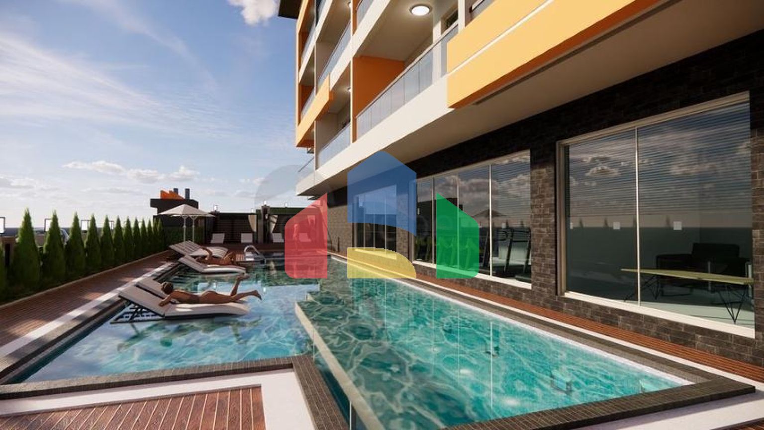 Квартира 1+1 в одном из новых комплексов района Махмутлар